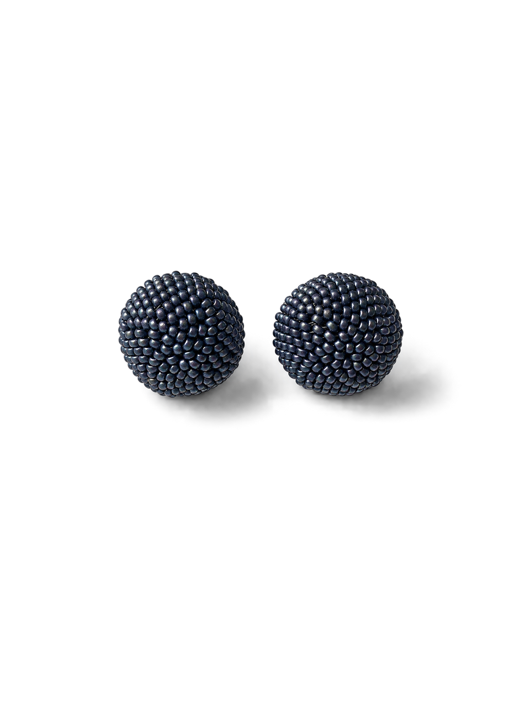 Pearl Blue Beaded Dome Earrings