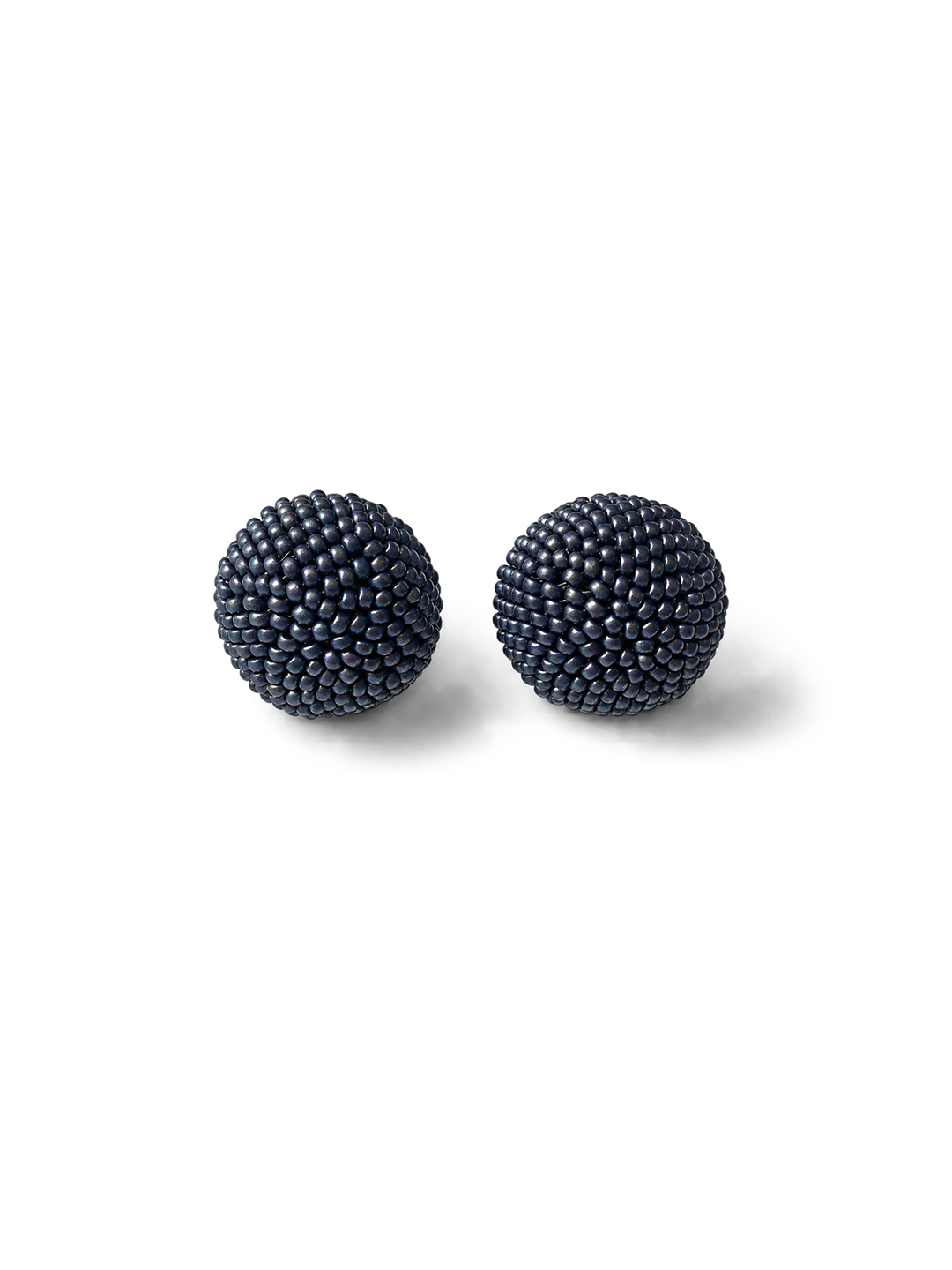 Pearl Blue Beaded Dome Earrings