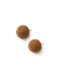 Gold Beaded Dome Stud Earrings