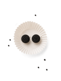Matte Black Beaded Dome Earrings