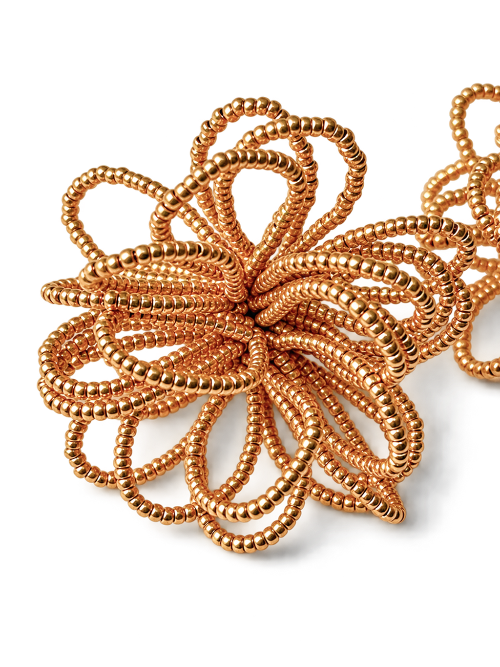 Gold Sculptural Flower Stud Earrings
