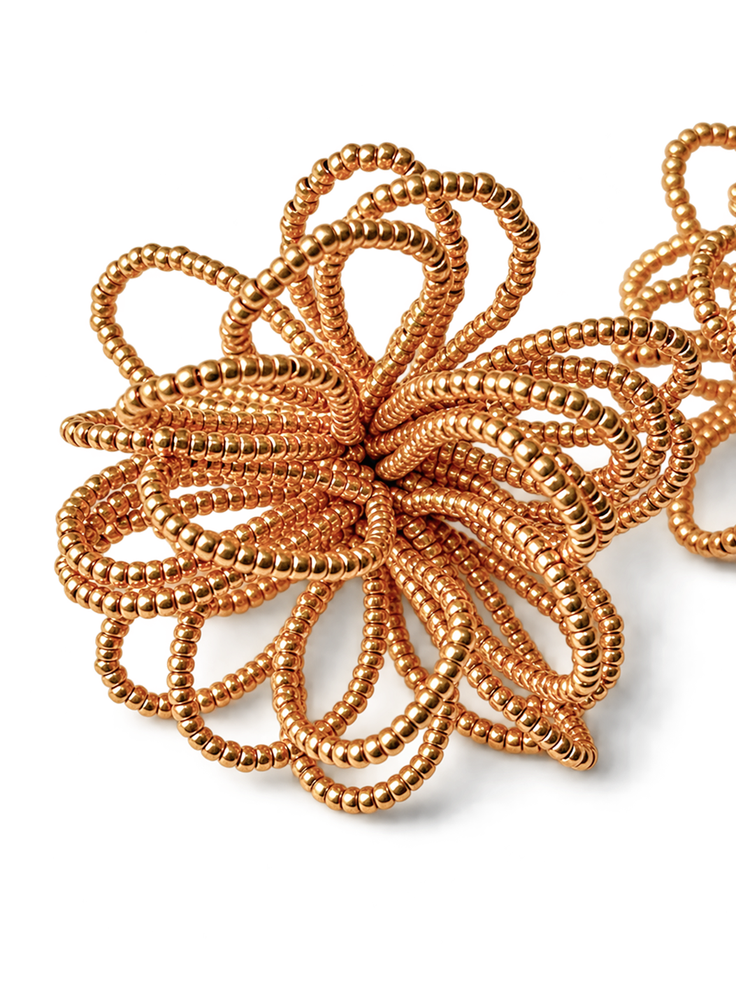 Gold Sculptural Flower Stud Earrings