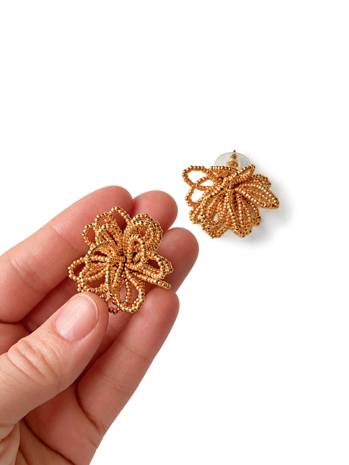 Gold Mini Flower Stud Earrings